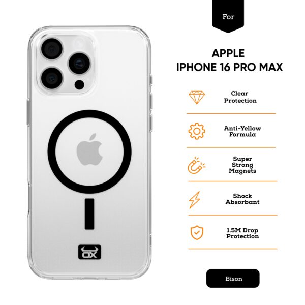 OX MagClear Case For iPhone 16 Range Compatible with Magsafe®