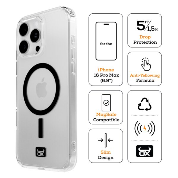 OX MagClear Case For iPhone 16 Range Compatible with Magsafe®