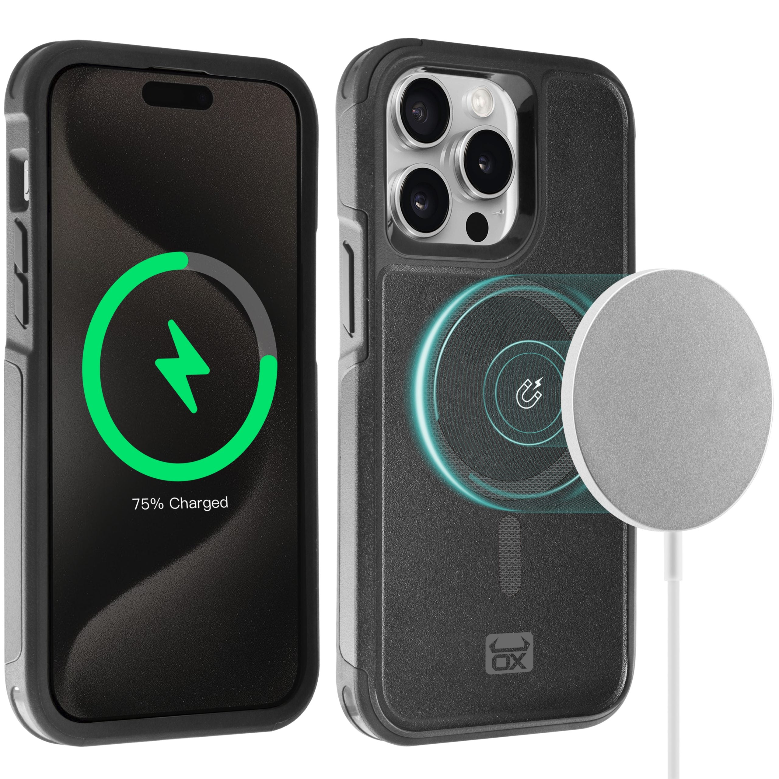 Ox Defender For iPhone 15 Pro Compatible with Magsafe® – Bear Black